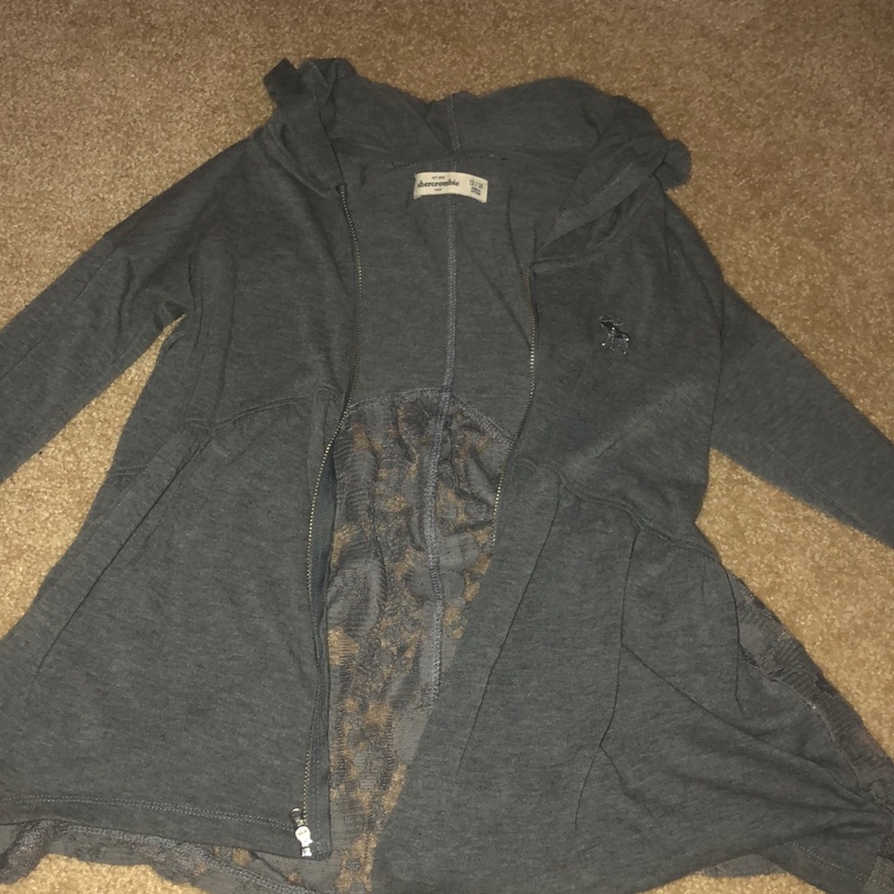 Abercrombie Grey Zip Up Jacket Lace